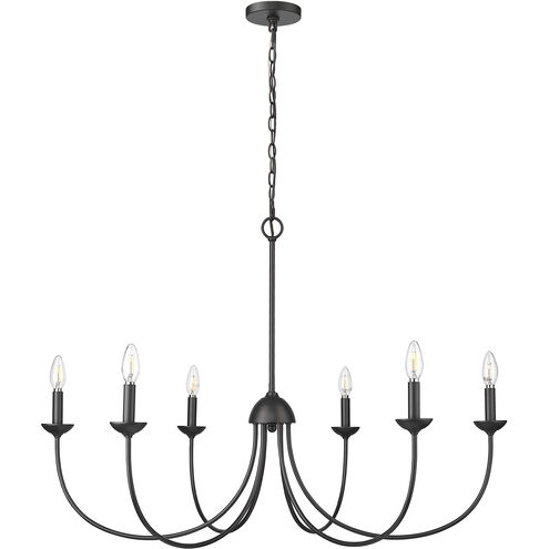 Huxley 6 Light 29 inch Matte Black Chandelier Ceiling Light